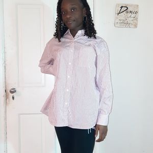 Pink and White Pinstripe Button Down